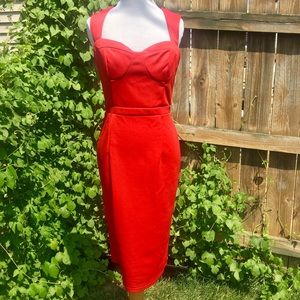 🔥 Vintage Bombshell Red Bodycon Dress 🔥